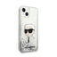 Karl Lagerfeld Liquid Glitter NFT Karl's Head - dėklas iPhone 14 Plus (sidabrinis)