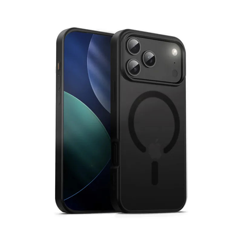 „Crong Hybrid Frost MAG Cover“ – „MagSafe“ dėklas „iPhone 17 Pro Max“ (juodas)