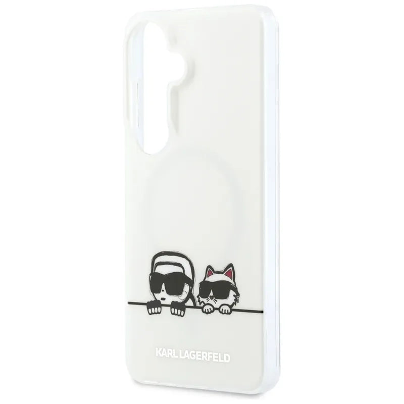 Karl Lagerfeld IML Peekaboo Karl & Choupette MagSafe – Samsung Galaxy S26 dėklas (skaidrus)