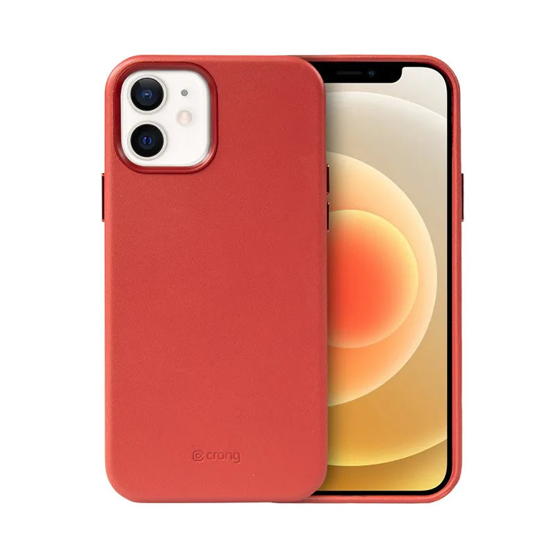 Crong Essential Cover Magnetic – „iPhone 12“ / „iPhone 12 Pro“ „MagSafe“ odinis dėklas (raudonas)