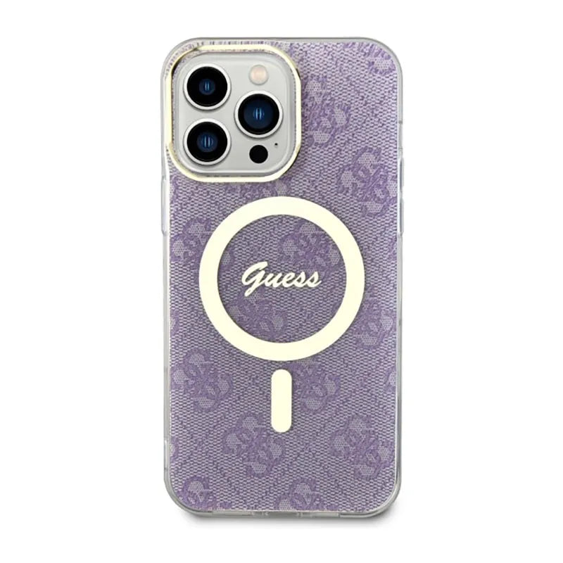 Guess 4G MagSafe – dėklas iPhone 14 Pro Max (violetinis)