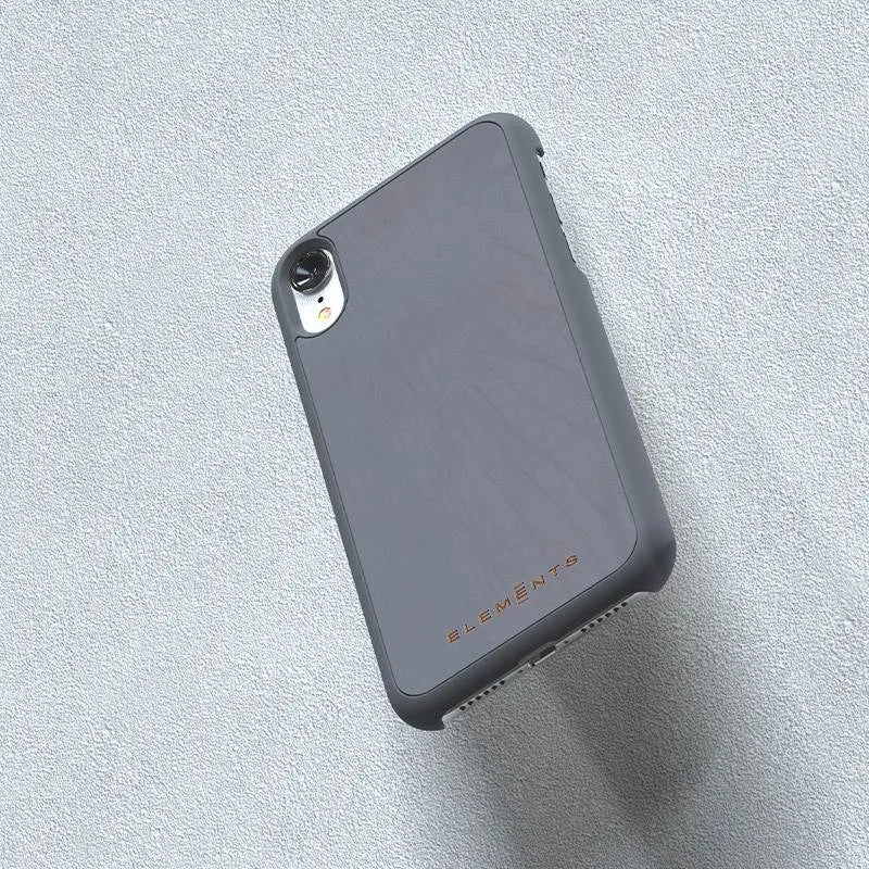 Nordic Elements Original Gefion – dėklas iPhone XR su tikros klevo medienos apdaila (Mid Grey)