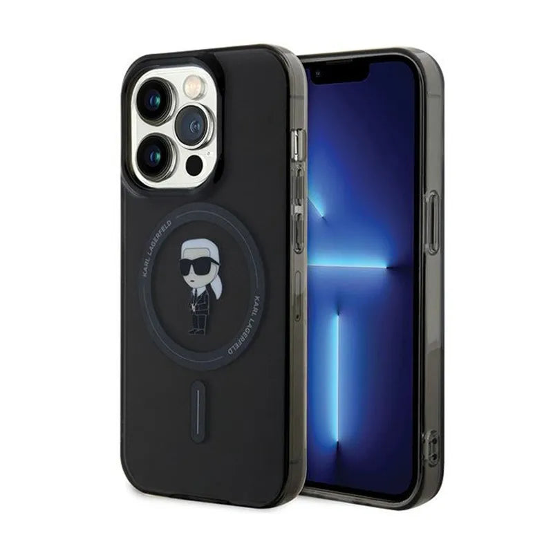 Karl Lagerfeld IML Ikonik MagSafe - iPhone 15 Pro Max dėklas (juodas)