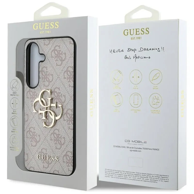 Guess Big 4G Logo Classic Logo – dėklas Samsung Galaxy S25 (rožinis)