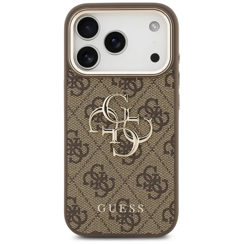 Guess 4G Big 4G Classic Logo – dėklas iPhone 17 Pro (rudas / auksinis)