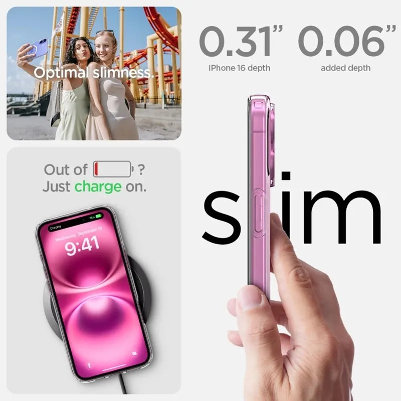 Spigen Liquid Crystal Mag MagSafe - dėklas iPhone 16 (skaidrus)