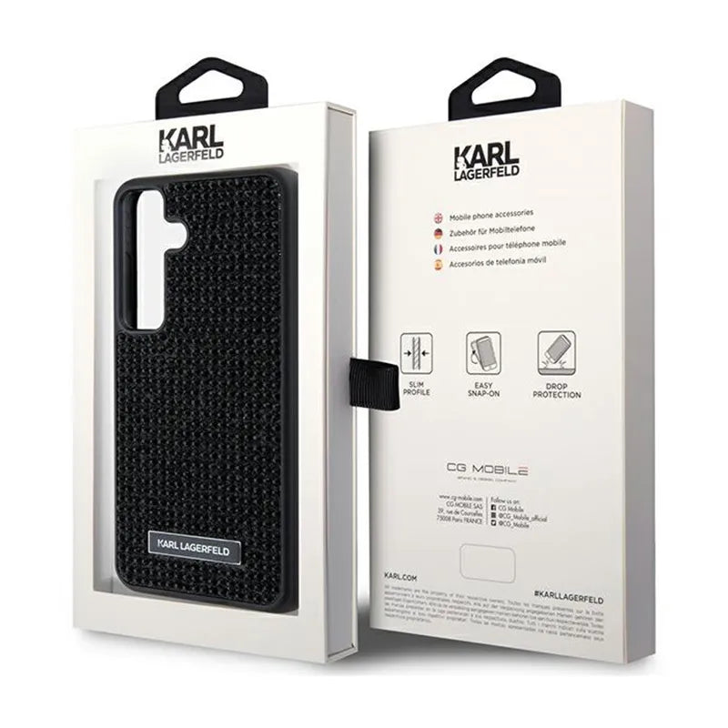Karl Lagerfeld Rhinestone Metal Logo – Samsung Galaxy S24 dėklas (juodas)