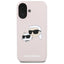 Karl Lagerfeld Silicone Double Heads Print MagSafe – Dėklas iPhone 16 (rožinis)