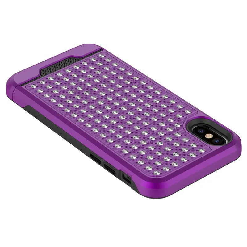 Zizo Star Diamond hibridinis dėklas, skirtas iPhone X (violetinis/juodas)