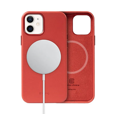 Crong Essential Cover Magnetic – „iPhone 12“ / „iPhone 12 Pro“ „MagSafe“ odinis dėklas (raudonas)