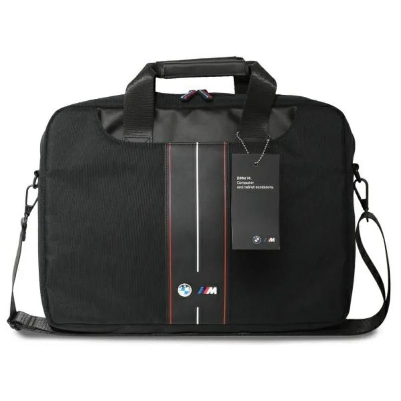 BMW „Nylon Red Stripe“ – nešiojamojo kompiuterio krepšys 16" (juodas)