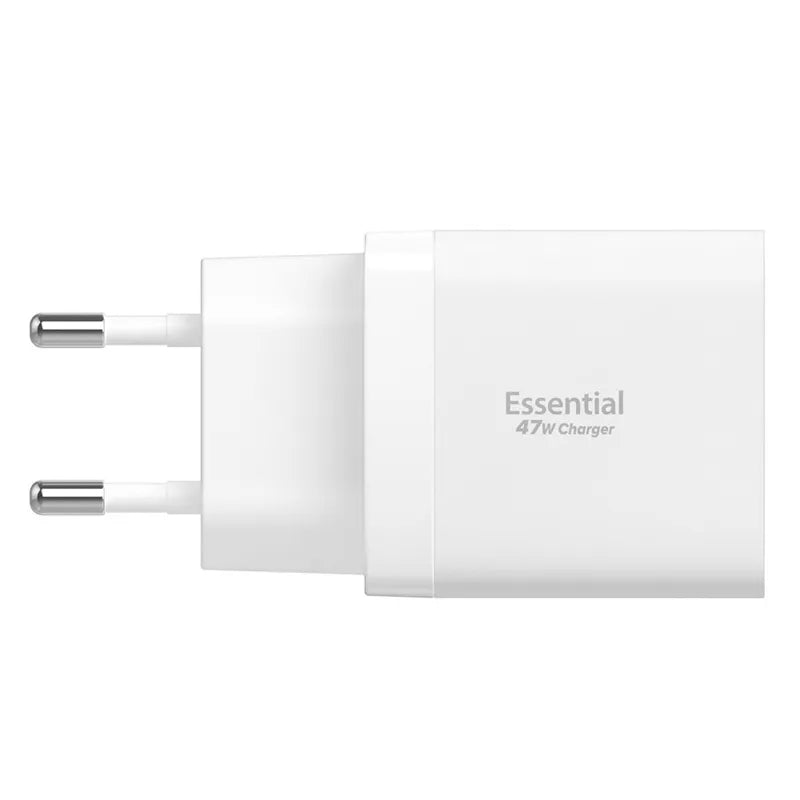 Spigen Essential EE472EU GaN Pro – 2x USB-C 47 W sieninis įkroviklis (baltas)