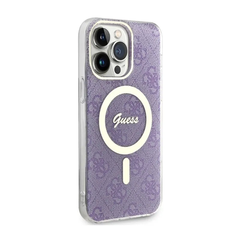 Guess 4G MagSafe – dėklas iPhone 14 Pro Max (violetinis)
