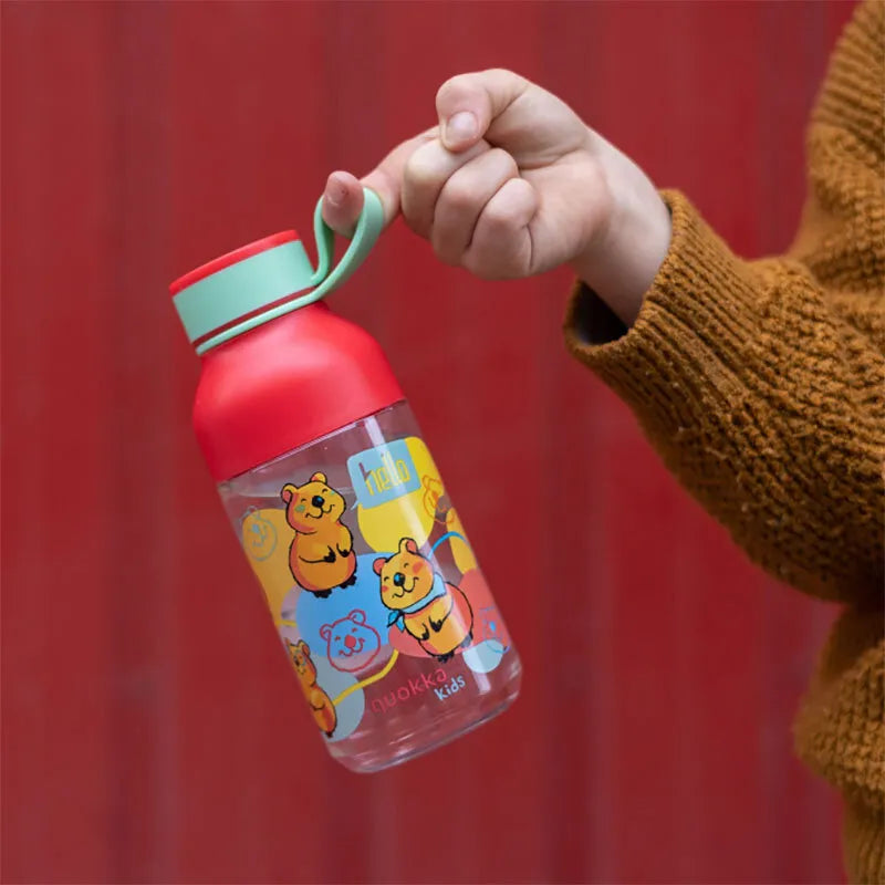 Quokka Ice Kids su dirželiu – „Ecozen“ 430 ml gertuvė su dirželiu (Happy Quokka)