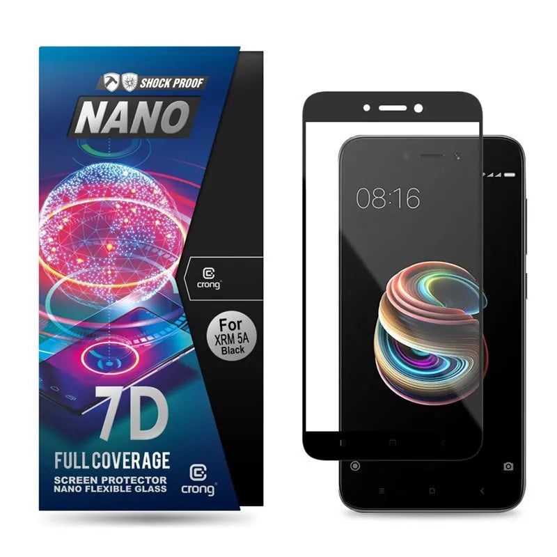 Crong 7D Nano lankstus stiklas – viso ekrano apsaugantis hibridinis stiklas 9H Xiaomi Redmi 5A