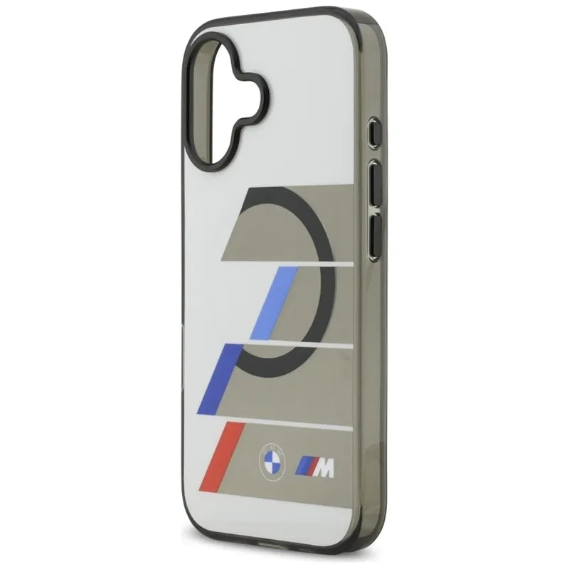 BMW M IML Metal Buttons Tricolor Lines MagSafe – Dėklas iPhone 17 (antracitas)