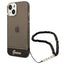 Guess Translucent Pearl Strap – dėklas iPhone 14 Plus (juodas)