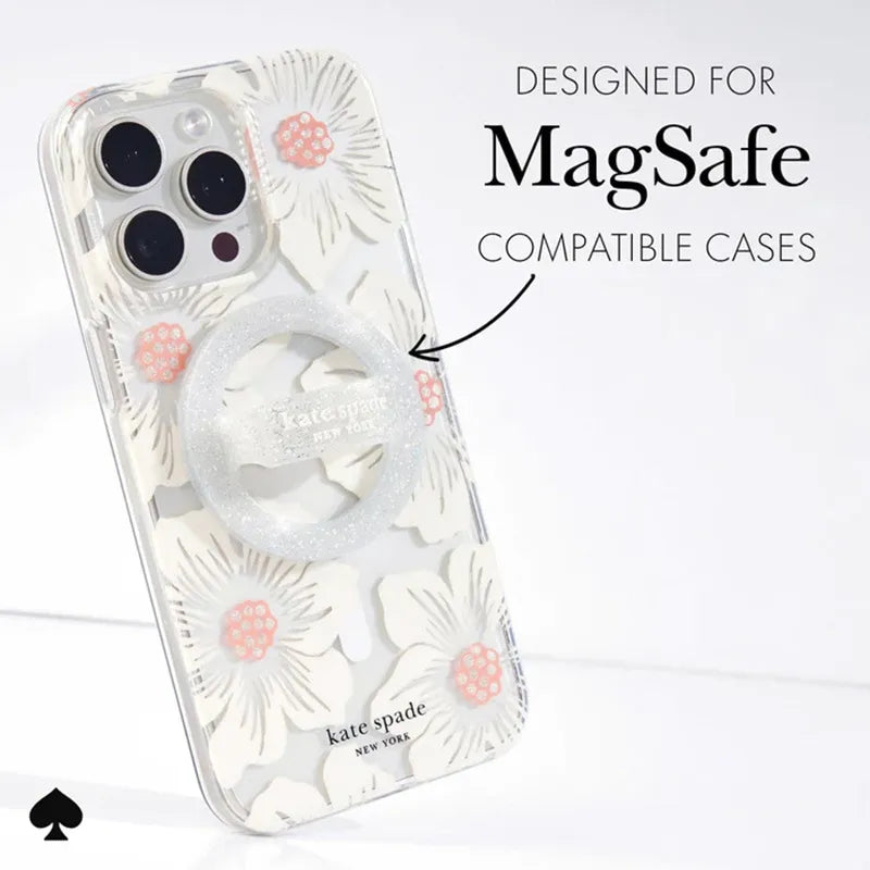 Kate Spade New York Magnetic Loop Grip – MagSafe piršto laikiklis (The Sparkle Silver)