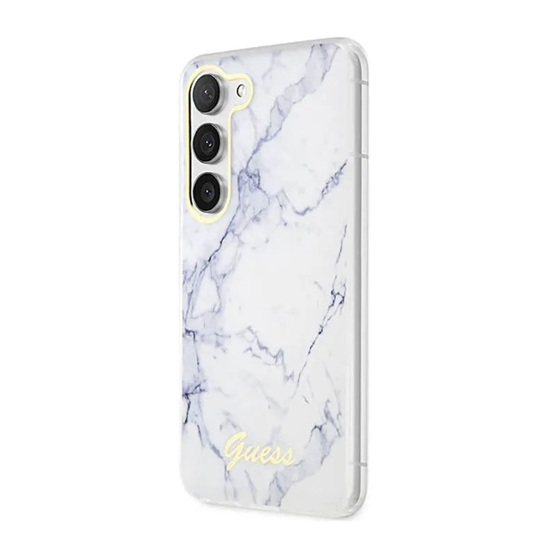 Guess Marble Collection – dėklas Samsung Galaxy S23+ (baltas)