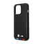 BMW Leather Hot Stamp Tricolor MagSafe – dėklas iPhone 14 Pro (juodas)