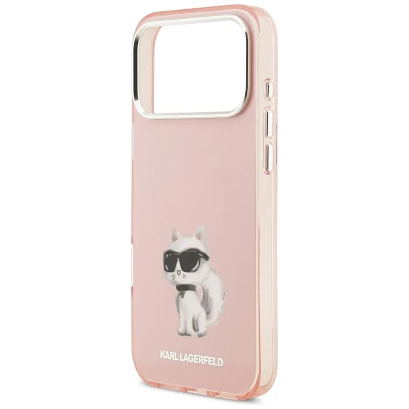 Karl Lagerfeld IML Aquarelle Choupette & Logo MagSafe - Dėklas iPhone 17 Pro Max (rožinis)