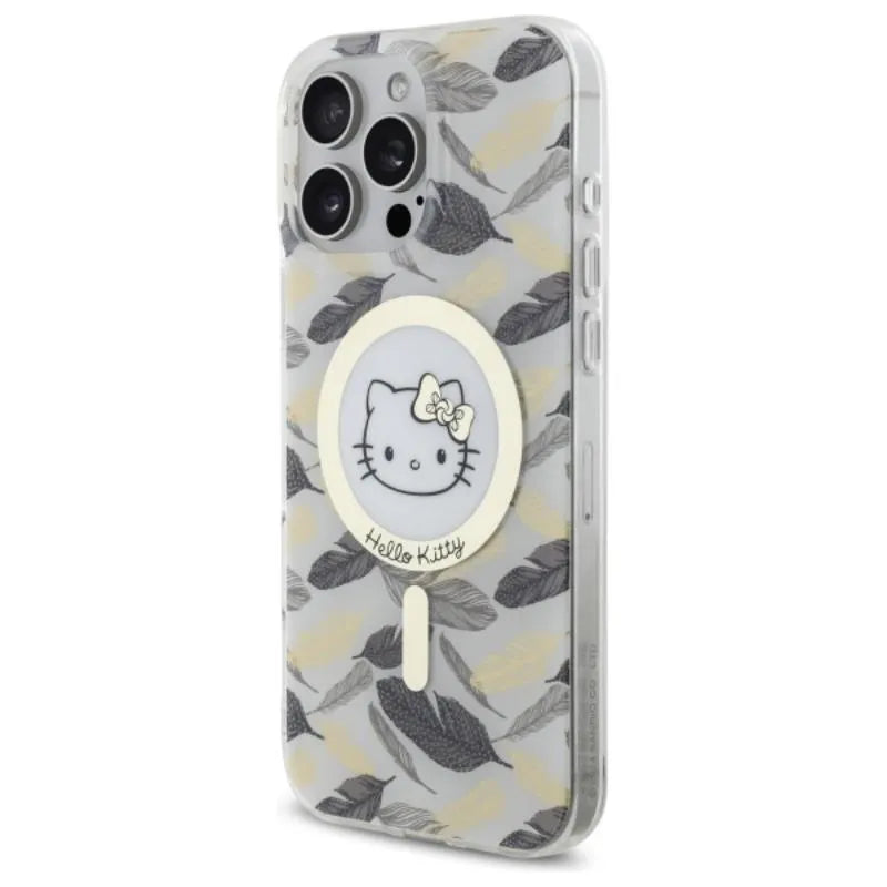 Hello Kitty IML Golden Leaves MagSafe – Dėklas, skirtas iPhone 16 Pro Max (baltas)