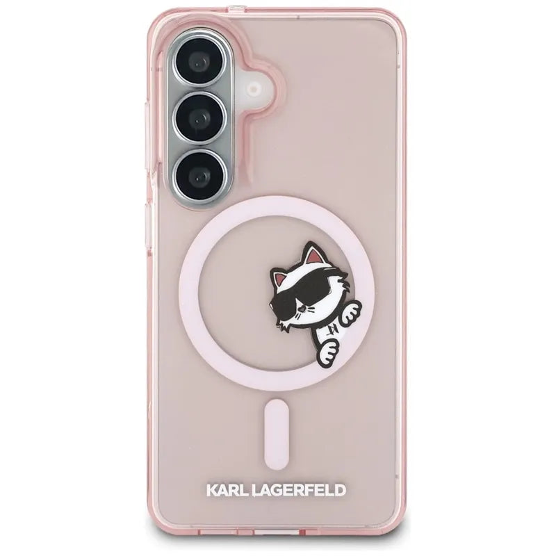 Karl Lagerfeld IML Peekaboo Choupette MagSafe – Samsung Galaxy S26 dėklas (rožinis)