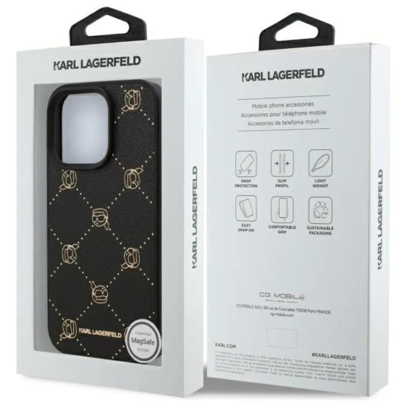 Karl Lagerfeld MagSafe Karl Head – dėklas iPhone 16 Pro Max (juodas)