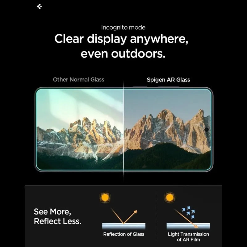 Spigen GLAS.TR EZ Fit Pro AC Anti Reflection 2-pakuotė – Neatspindintis grūdintas stiklas, skirtas Samsung Galaxy S26 Ultra (2 vnt.)