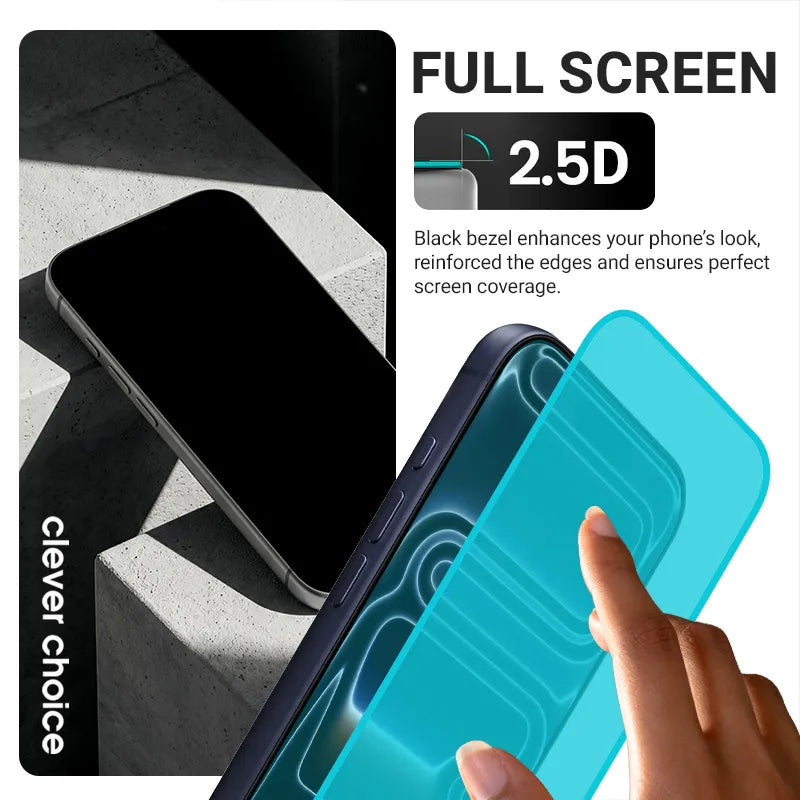 Crong OptiRed Glass – Grūdintas stiklas su mėlynos šviesos filtru iPhone 17 Pro Max