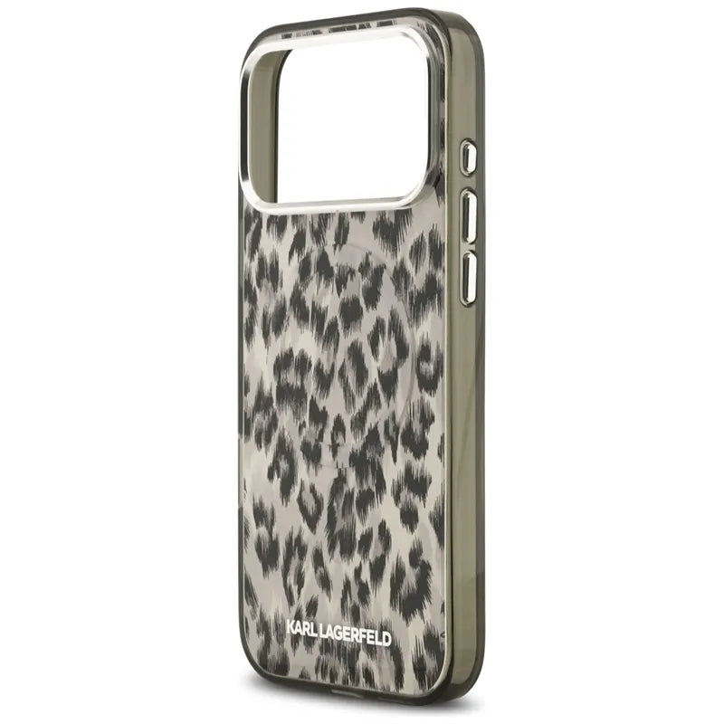Karl Lagerfeld IML Leopard Pattern MagSafe – dėklas, skirtas iPhone 17 Pro Max (rudas)