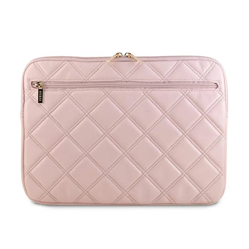 Guess Quilted 4G Sleeve – dėklas nešiojamam kompiuteriui 13" / 14" (rožinis)