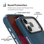 Speck Presidio2 Grip MagSafe – dėklas iPhone 17 Pro Max (Deep Sea/sidabrinė metalo spalva)
