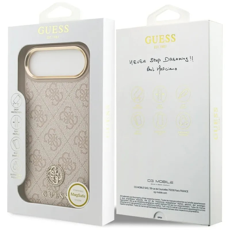 Guess 4G Strass Logo MagSafe – dėklas iPhone Air (rožinis)
