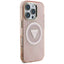 Guess IML Metal Glitter 4G Circle Triangle MagSafe – Dėklas iPhone 16 Pro (rožinis)
