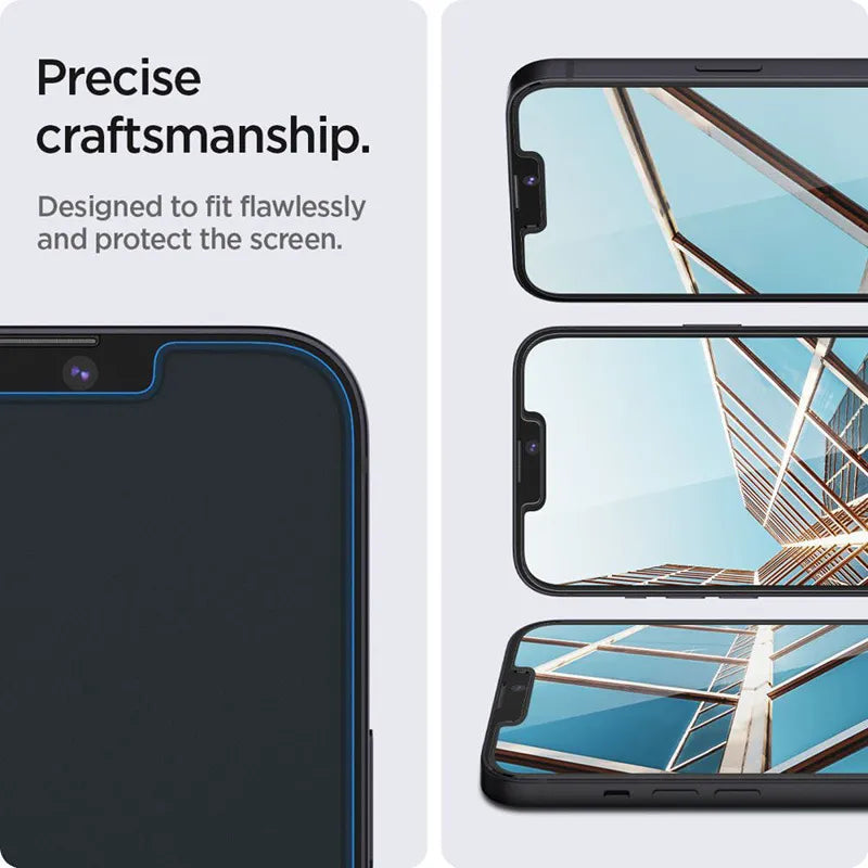 Spigen GLAS.TR EZ FIT 2-Pack - Grūdintas stiklas, skirtas iPhone 17e / 16e / 14 / 13 Pro / 13, 2 vnt.