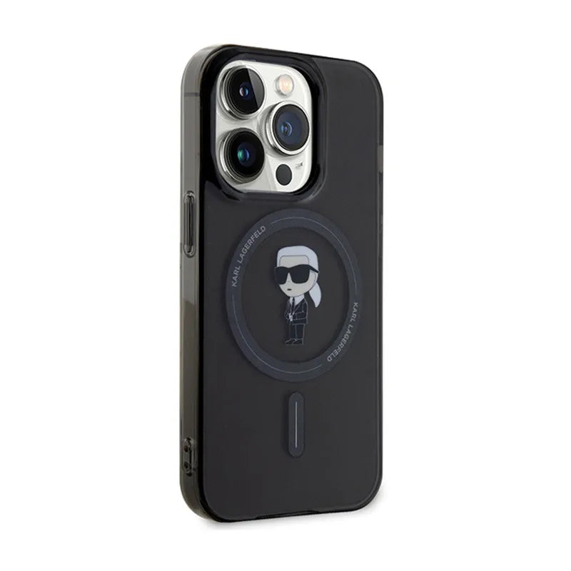 Karl Lagerfeld IML Ikonik MagSafe - iPhone 15 Pro Max dėklas (juodas)