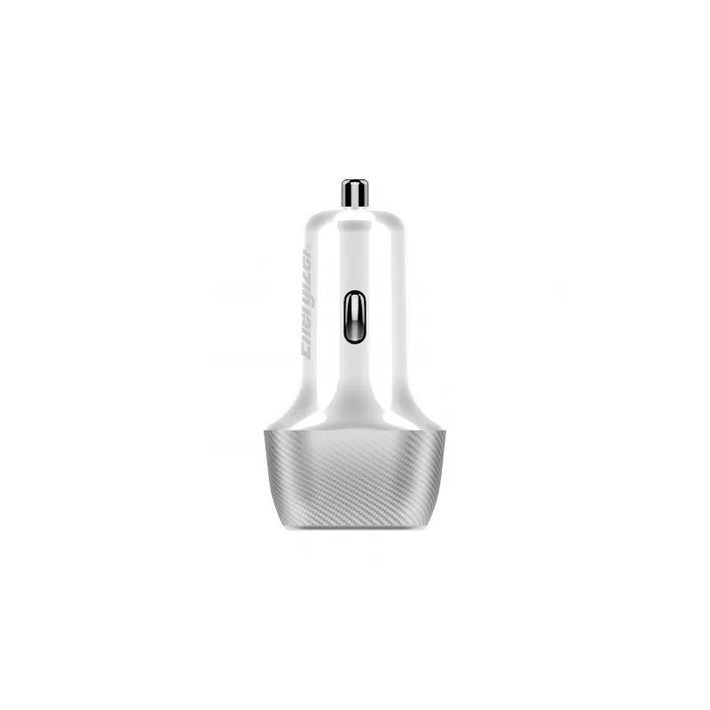 Energizer Ultimate – automobilinis įkroviklis USB-C ir USB-A 38W PD + QC3.0 (balta / sidabrinė)