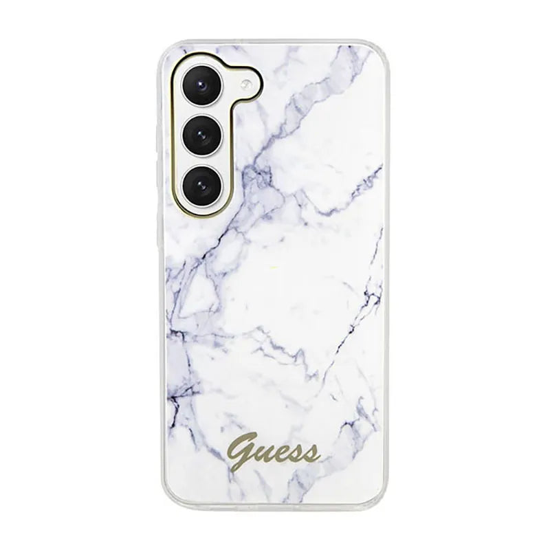 Guess Marble Collection – dėklas Samsung Galaxy S23+ (baltas)