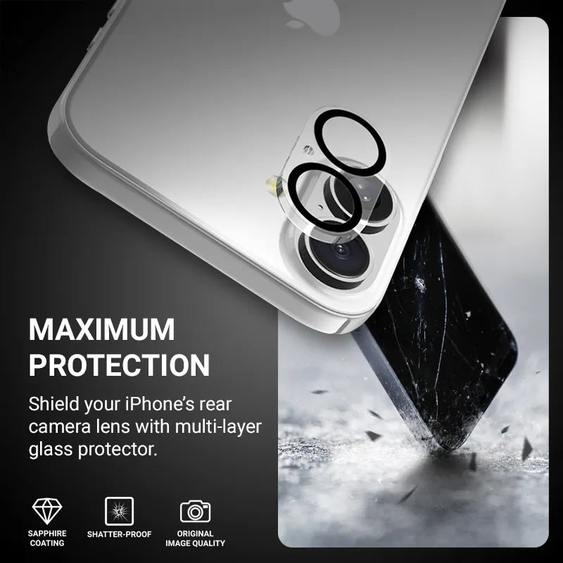 Crong Lens Shield – stiklas iPhone 16 / iPhone 16 Plus kamerai ir lęšiams