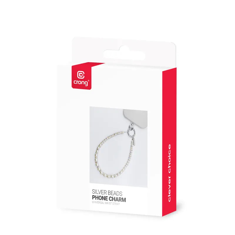 Crong Phone Charm – telefono pakabukas (Silver Beads)