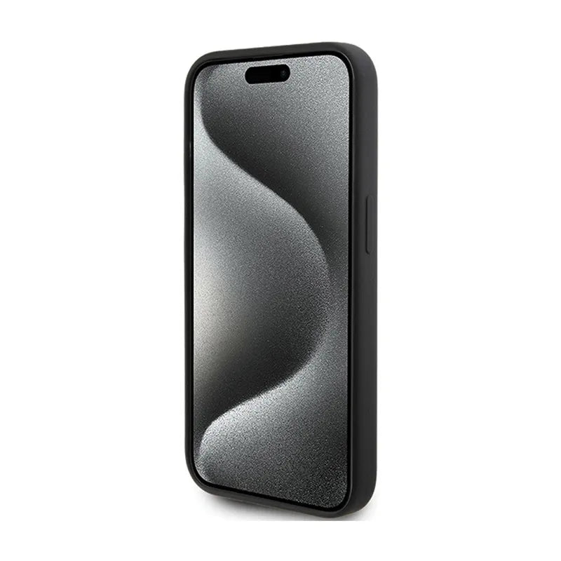 Karl Lagerfeld Silicone Karl Script - dėklas, skirtas iPhone 15 Pro (juodas)