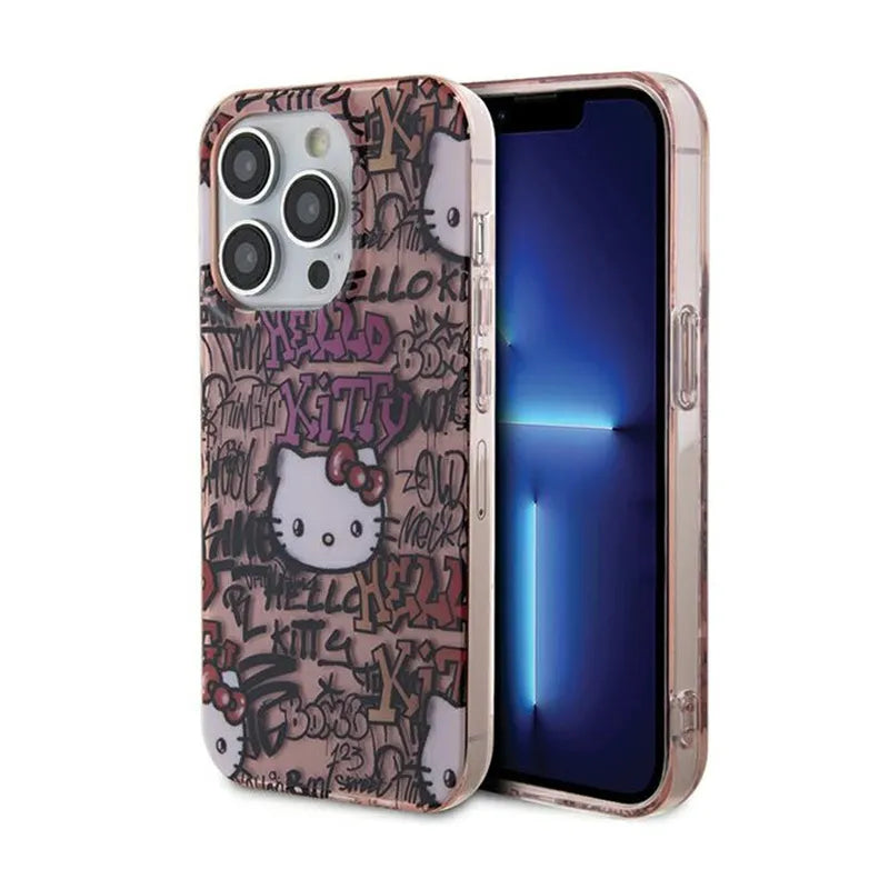 Hello Kitty IML Tags Graffiti – dėklas iPhone 15 Pro Max (rožinis)