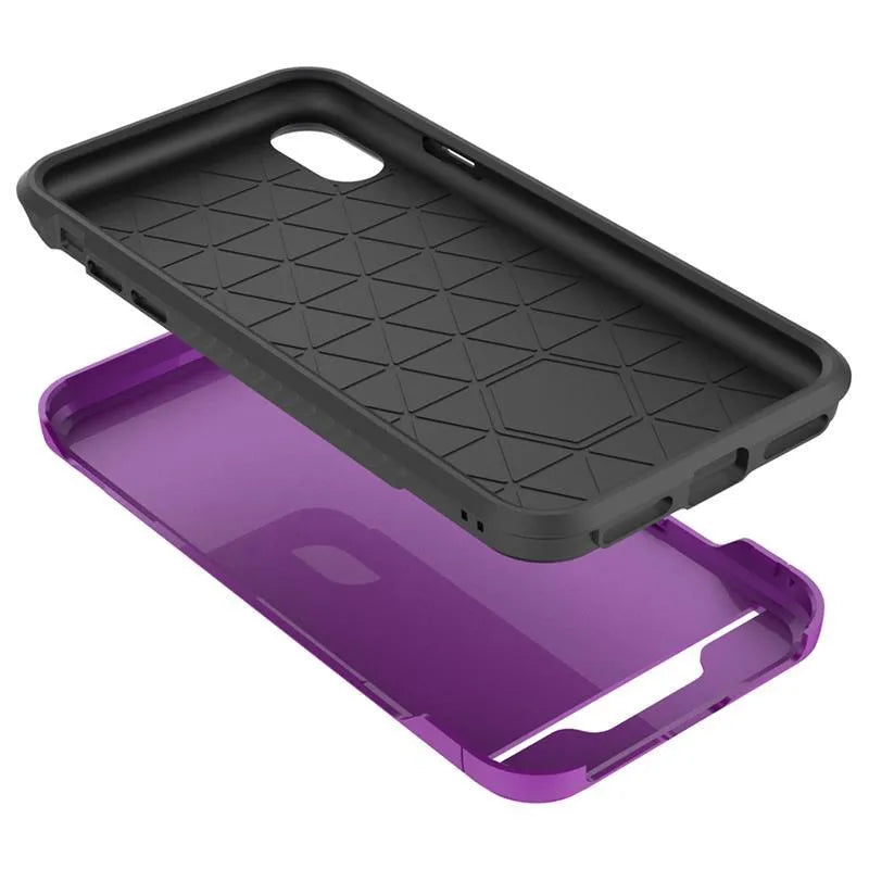 Zizo Star Diamond hibridinis dėklas, skirtas iPhone X (violetinis/juodas)
