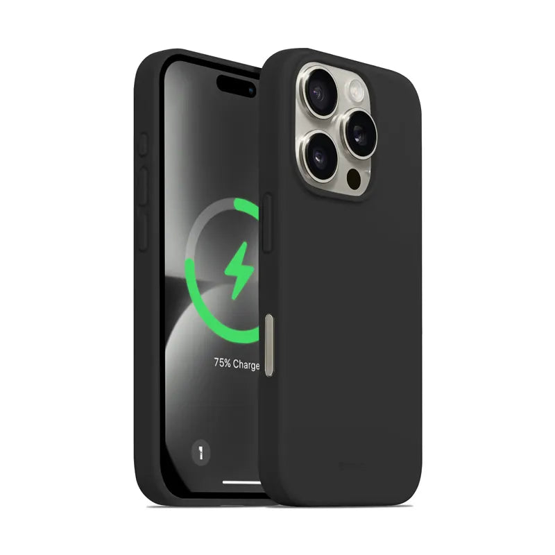Crong Color Cover Magnetic – „iPhone 16 Pro“ „MagSafe“ dėklas (juodas)