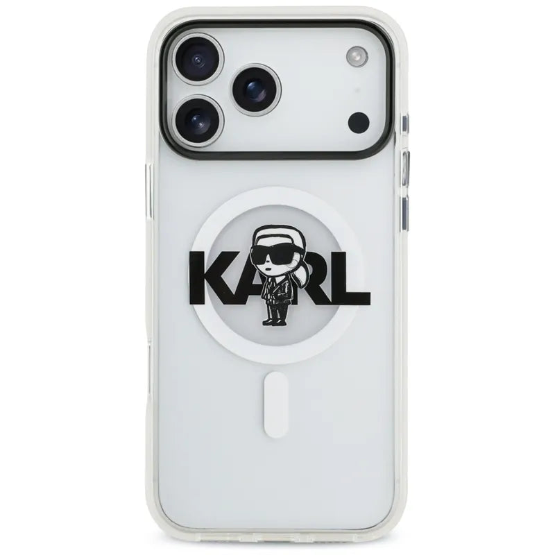 Karl Lagerfeld IML Karl Sketch Logo MagSafe – dėklas iPhone 17 Pro Max (skaidrus)