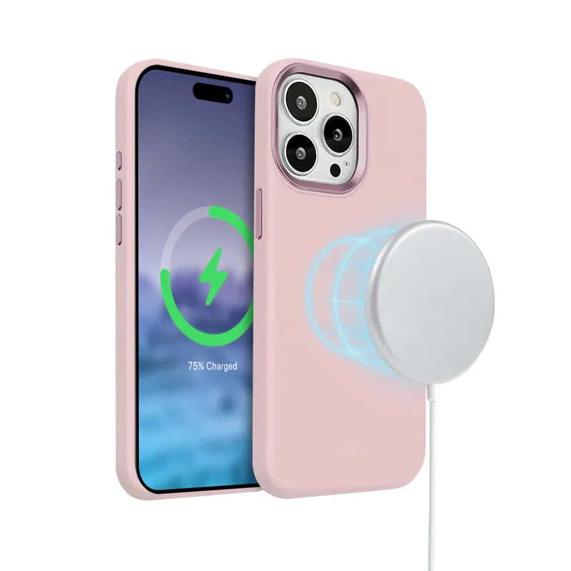Crong Color Cover LUX Magnetic – MagSafe dėklas iPhone 15 Pro (rožinis)