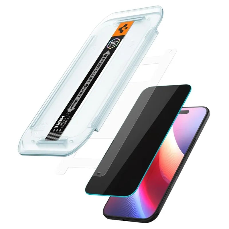 Spigen GLAS.TR EZ FIT Privacy 2 vnt. pakuotė – grūdintas stiklas su privatumo filtru iPhone Air