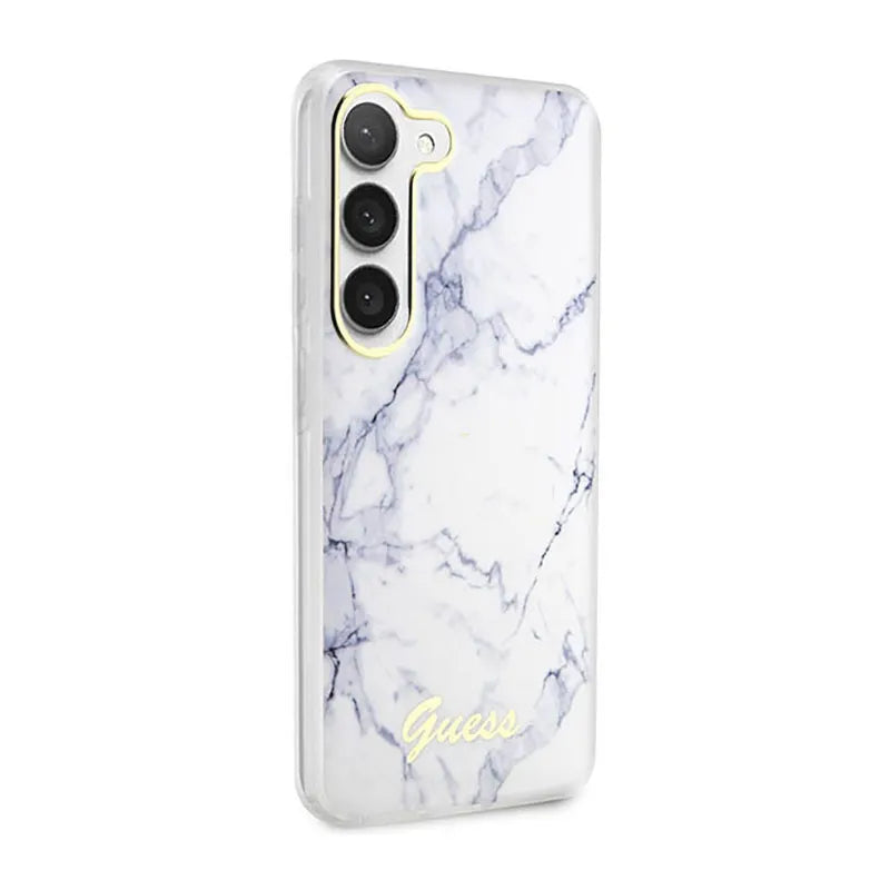 Guess Marble Collection – dėklas Samsung Galaxy S23+ (baltas)