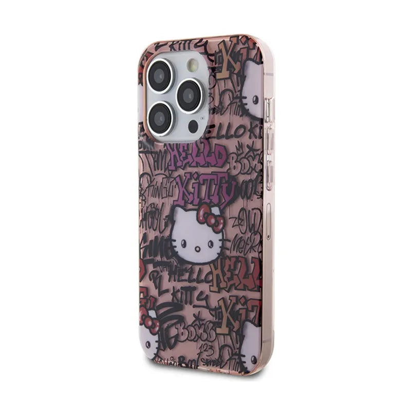 Hello Kitty IML Tags Graffiti – dėklas iPhone 15 Pro Max (rožinis)